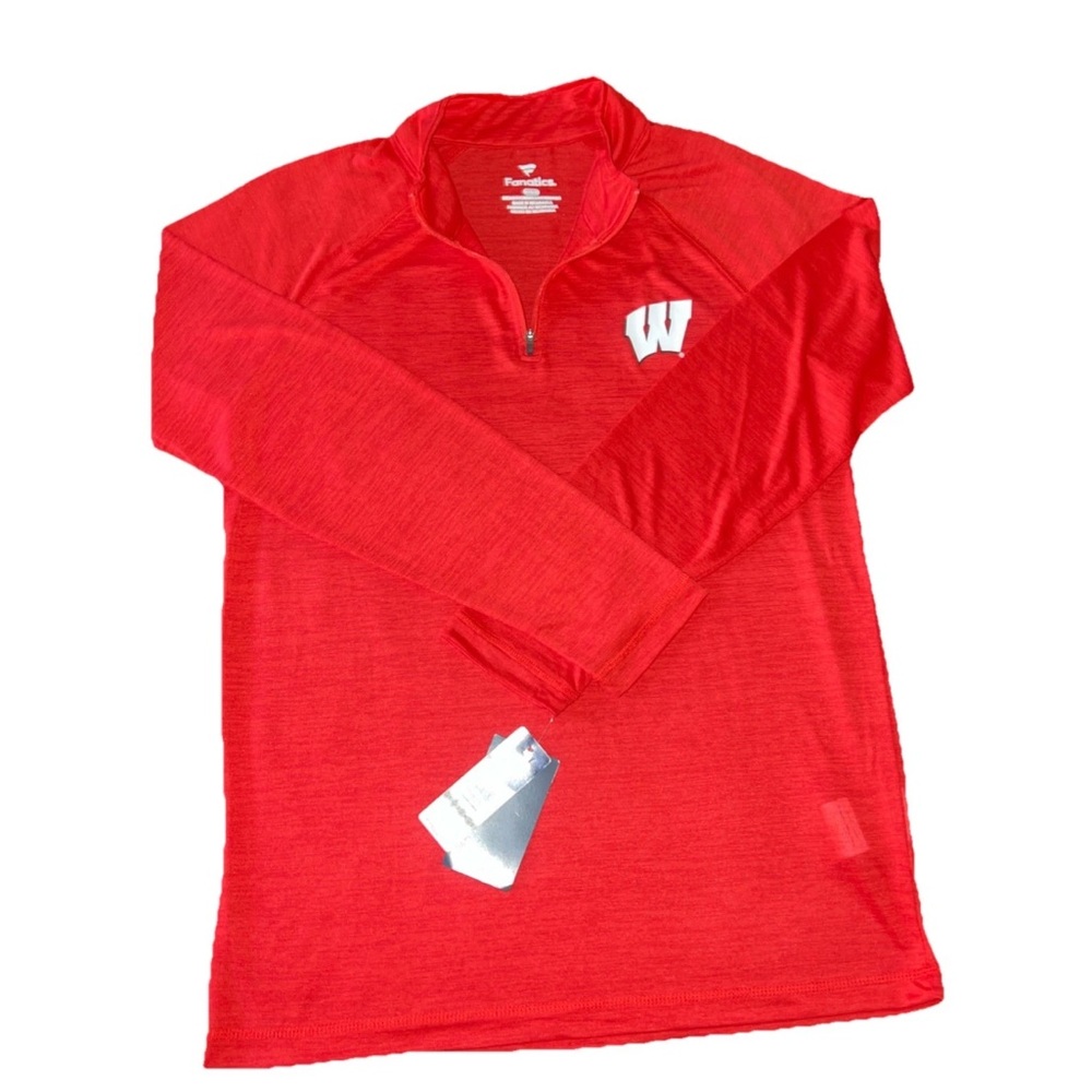 Wisconsin Badgers Fanatics Classic Homefield Quarter-Zip Top Red Mens Sz M NWT!!